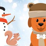 Permalink to Save Money with these Energy-saving Tips for Winter Graphic of Wattson the dog with a snowman