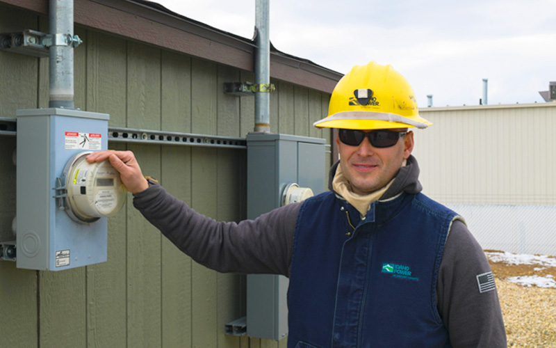 Meter technician at a meter