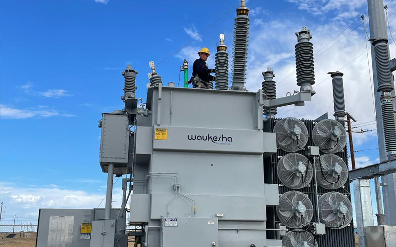 Relay technician working.