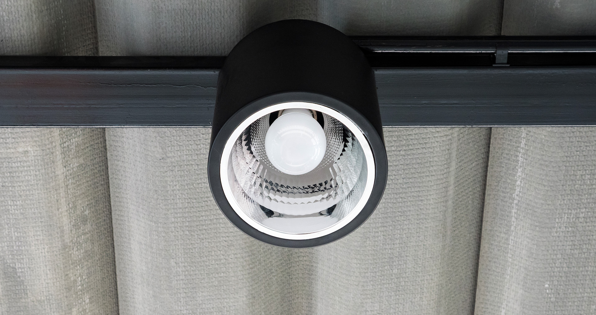 an LED light bulb in a fixture