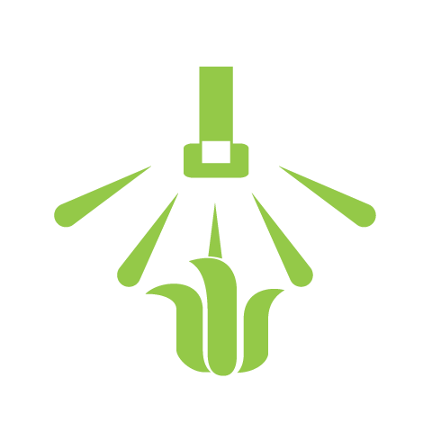 sprinkler irrigation on crops icon