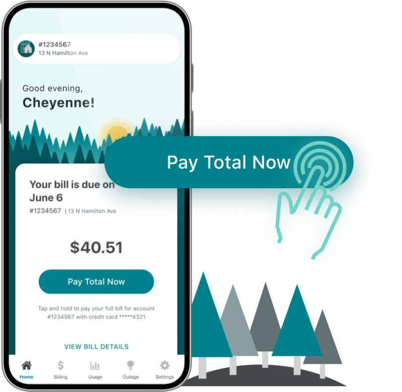 Easily pay your bill with the touch of a button in the My Account mobile app.