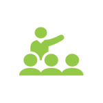 icon of people listening to a speaker