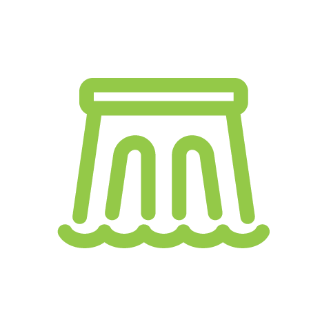 Icon of water around a dam